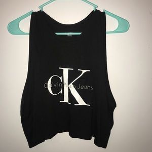 Black cropped Calvin Klein tank
